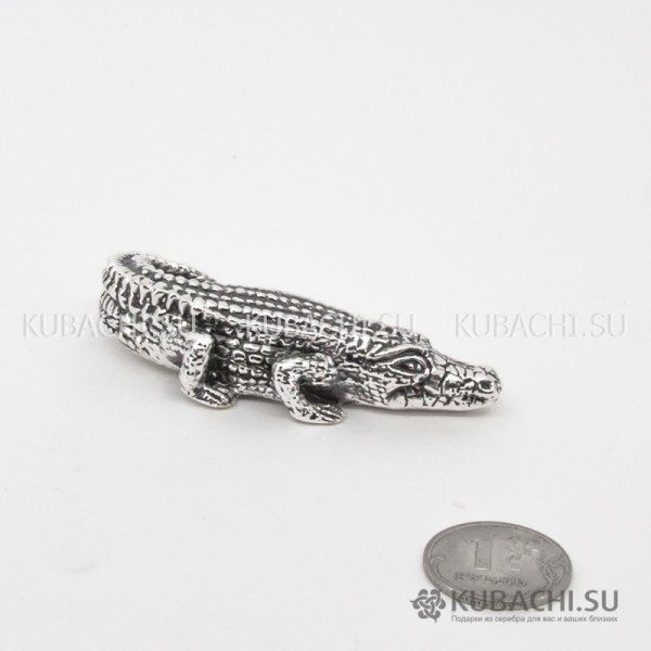 Серебряная Статуэтка Крокодильчик